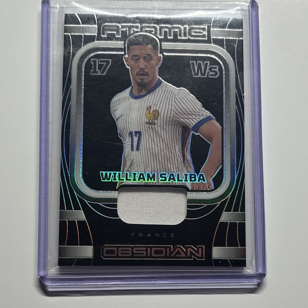 Panini 2023-24 Obsidian Soccer William Saliba Atomic Material AM-WS MEM /199